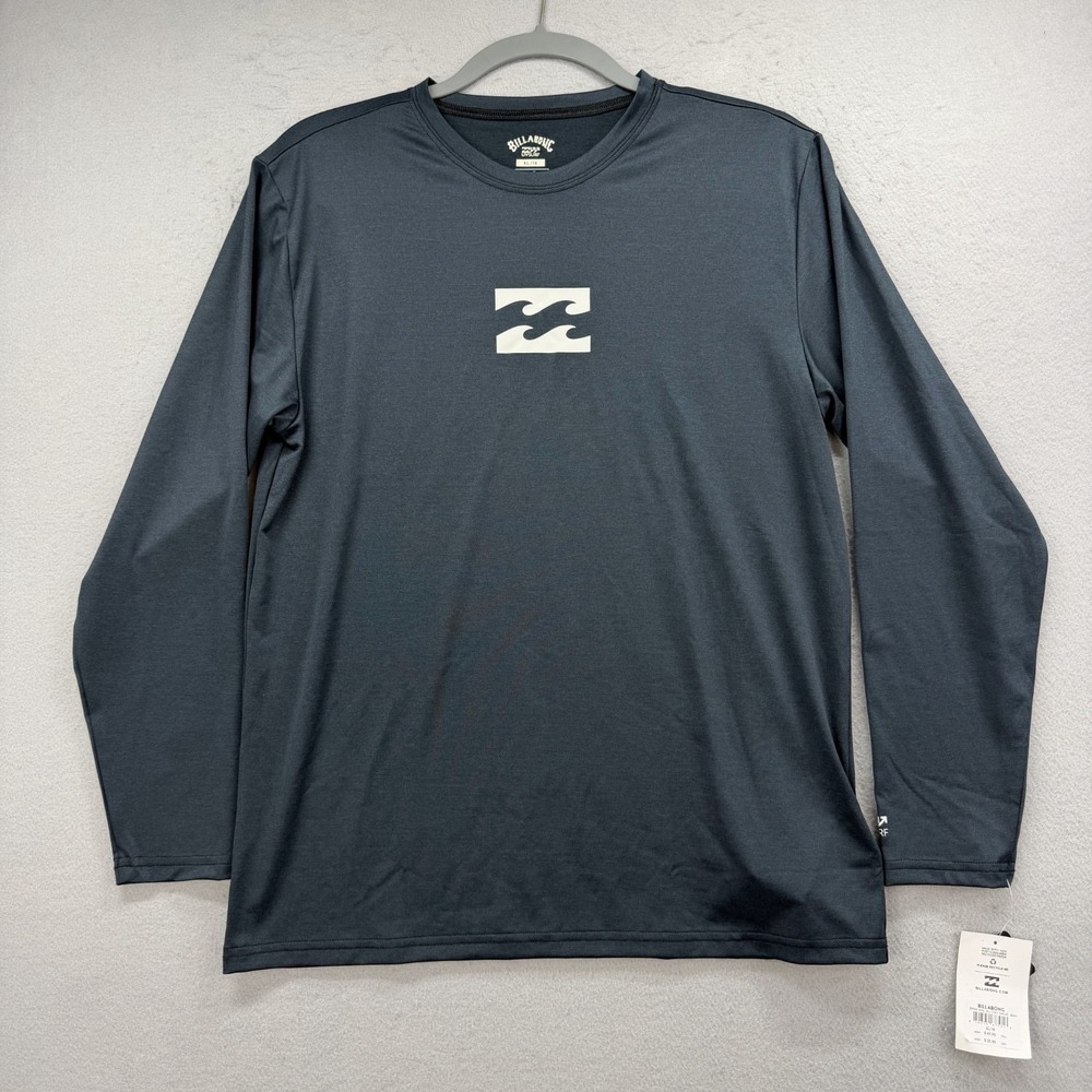 Billabong Shirt Youth‎ XL 16 Grey Rash Guard Long Sleeve Loose Fit UPF 50+ Swim